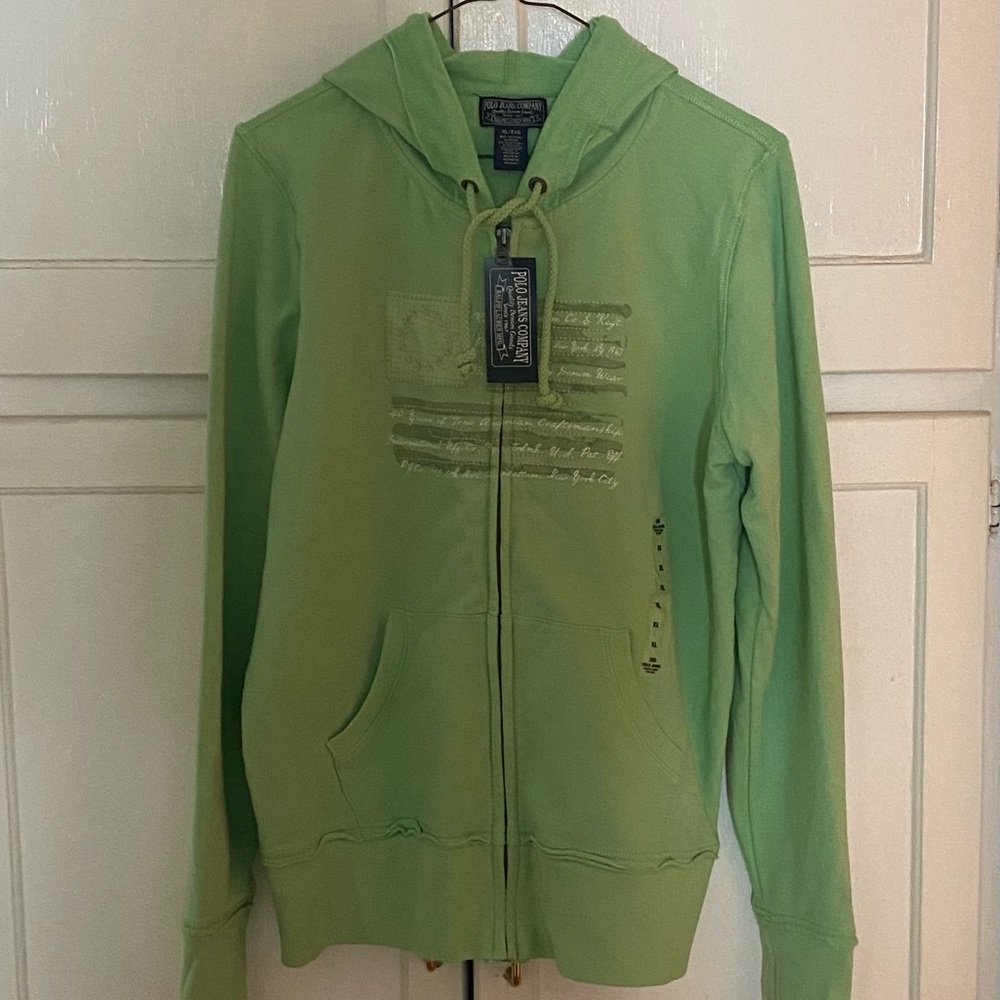 Polo Jeans Co. Light Green Zip-Up Hoodie